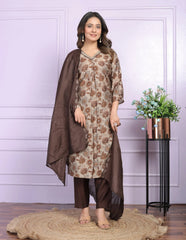 Superhit Brown Color Handwork Salwar Suit