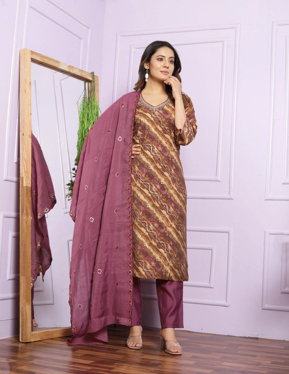 Flattering Pink Color Hand Work Salwar Suit