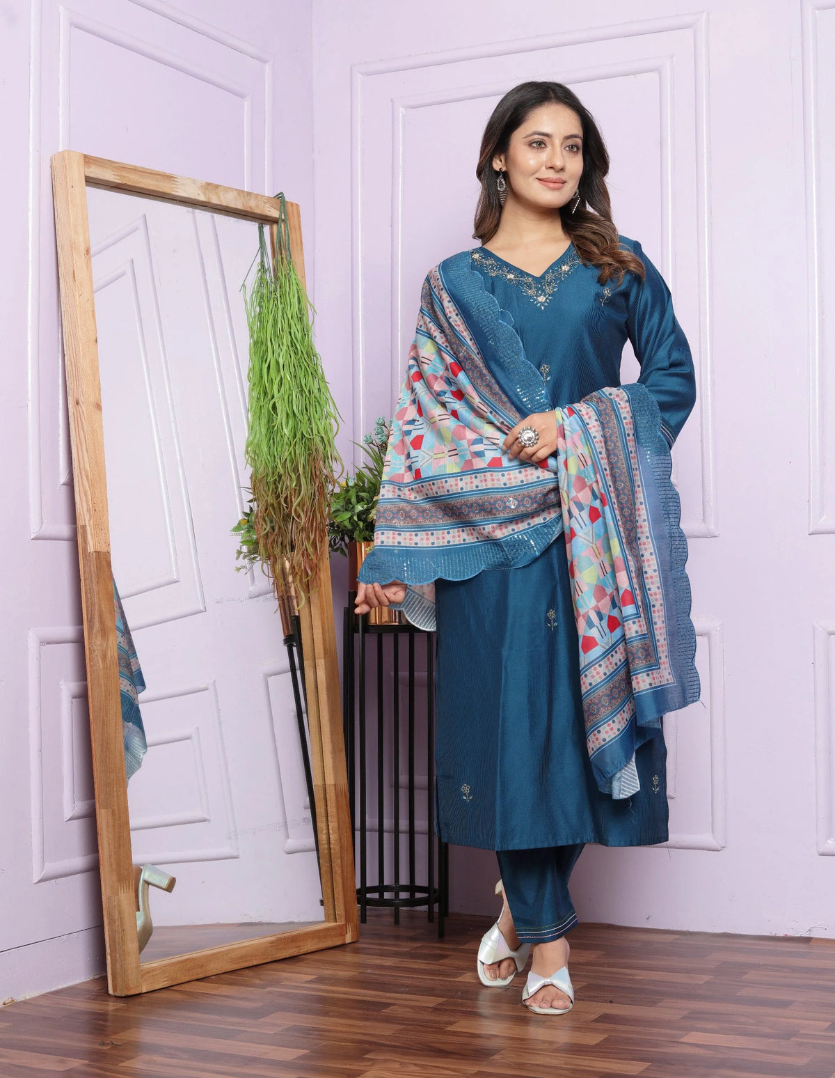 Exclusive Blue Color Hand Work Salwar Suit With Dupatta