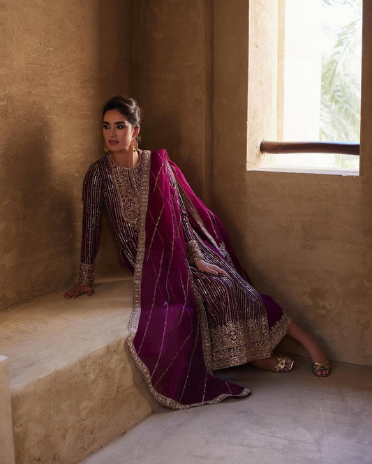 Marriage Special Georgette Pink Color Palazzo Suit