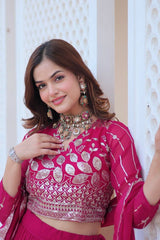 Traditional wear Sequence Work Pink Color Lehenga Choli