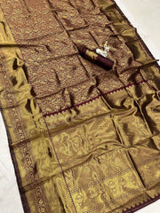 Exclusive Maroon Banarasi Organic Saree