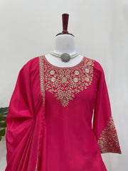 Occasion Wear Pink Color Top With Lehenga