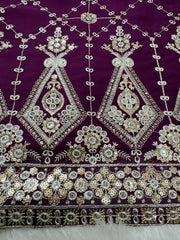 Fantastic Georgette Thread Work Wine Color Sharara Suit