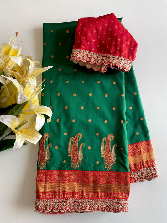 Lovely Paithani Silk Green Color Saree