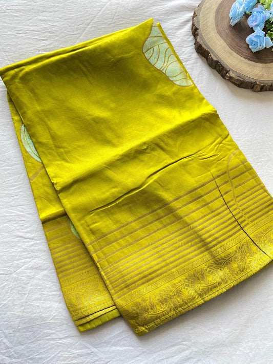 Blissful Munga Silk Yellow Color Saree