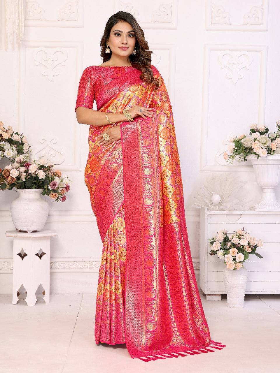 Decent Jari Silk Yellow Color Saree