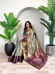 Occasion Wear Pretty Orange Silk Zari Saree