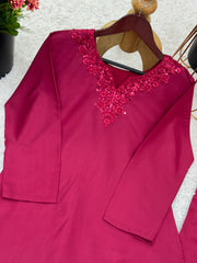 Designer Sequence Pink Color Palazzo Suit