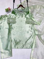 Awesome Organza Green Color Salwar Suit
