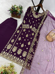 Function Wear Heavy Work Wine Palazzo Suit