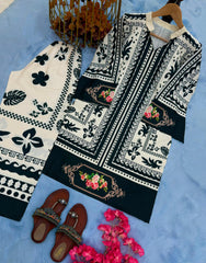 Black Color Digital Print Co-ord Set