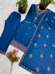 Stylish Pink Chinon Silk Sequence Work Anarkali Suit