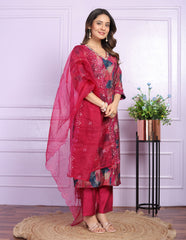 Exclusive Hand Work Straight Pink Color Suit