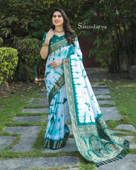 Presenting  Piasta Color Zari Weaving Saree