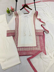 Adorable Roman Silk White Color Salwar Suit