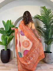 Adorable Bandhani Print Orange Color Saree