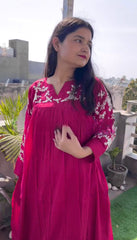 Ravishing Pink Color  Embroidery Work Palazzo Suit