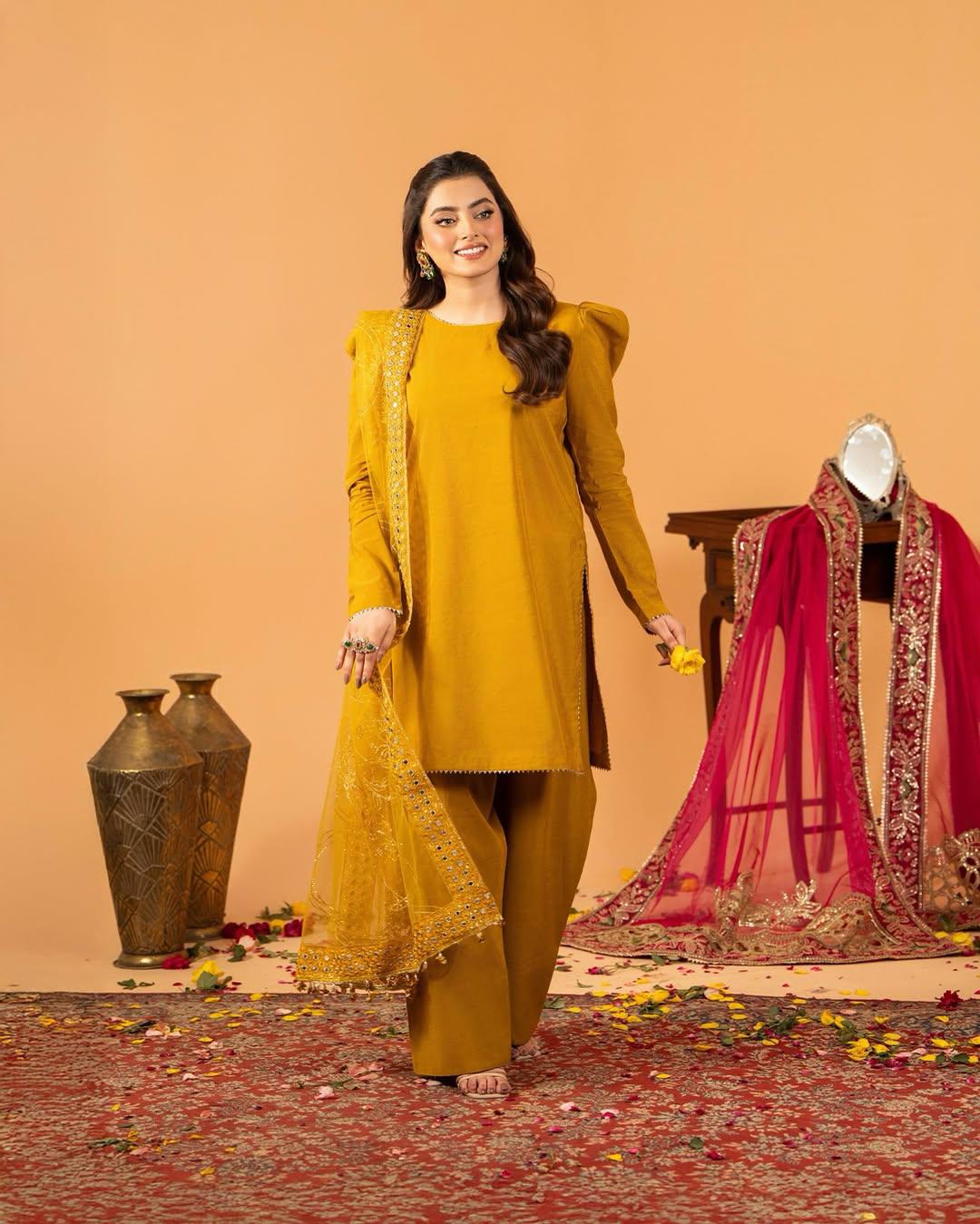 Exclusive Mustard Color Farshi Salwar Suit