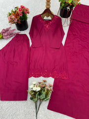 Designer Sequence Pink Color Palazzo Suit