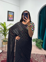 Flattering Georgette Black Color Gown