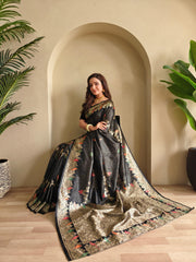 Festive Special Black Color Silk Saree