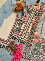 Fully Stitched Cream Color Digital Printed Palazzo Suit