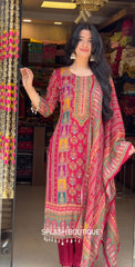 Pink Color Digital Printed Straight Salwar Suit