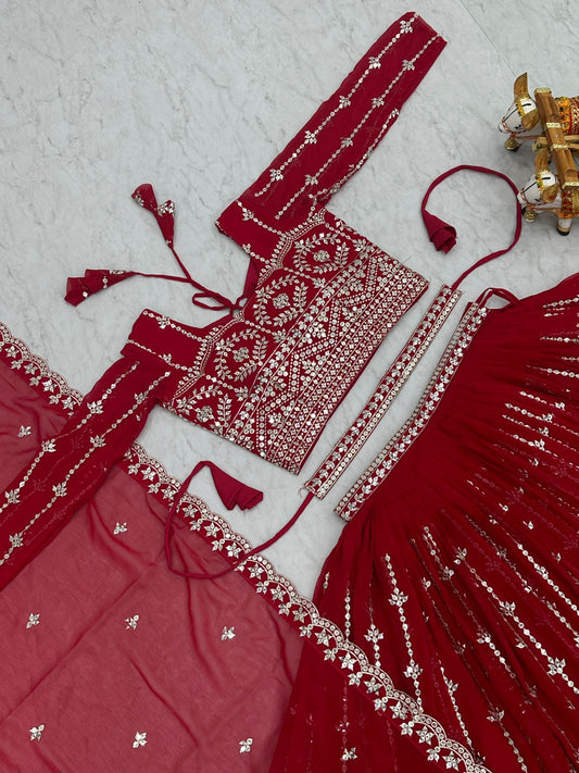 Wonderful Sequence Work Red Color Lehenga Choli