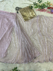 Peaceful Embroidery Work Purple Color Saree