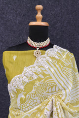 Fantastic Digital Prints Perrot Color Saree