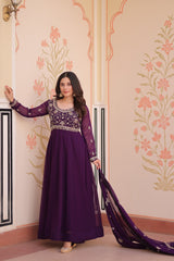Exclusive Red Bead With Embroidery Work Gown
