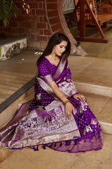 Marriage Special Kanjivaram Work Wine Color Heavy Saree