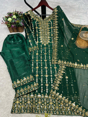 Imposing Green Color Jimmy Chu Salwar Suit