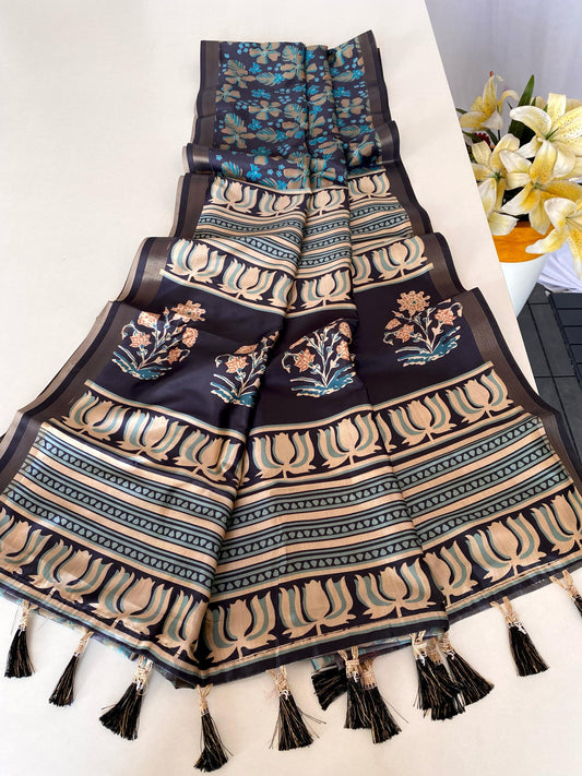 Delightful Dolla Viscose Sky Blue Color Saree