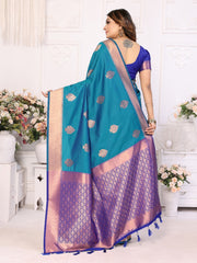 Elegant Soft Silk Blue Color Saree