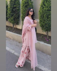 Light Pink Full Pair Top With Palazzo