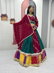 Ravishing Maroon Color Embroidery Work Georgette Lehenga Choli