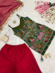 Digital Printed Multicolor Kurta With Palazzo