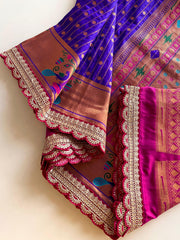 Captivating Blue Color Paithani Silk Saree
