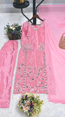 Preferable Thread And Sequence Work Pink Color Salwar suit