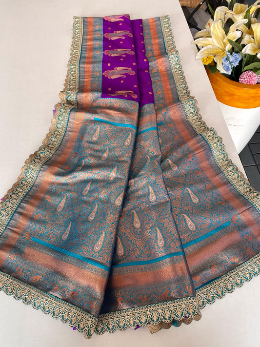 Lovely Paithani Silk Purple Color Saree