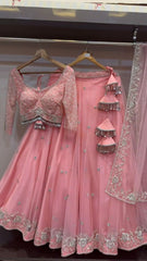 Engagement Wear Sequence Work Pink Color Lehenga Choli