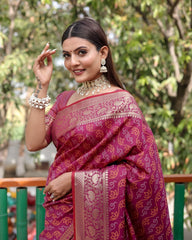 Captivating Bite Color Bandhej Patola Saree