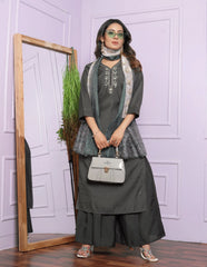 Exclusive Hand Work Grey Color Palazzo Suit