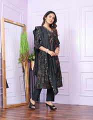 Occasion wear Modal Silk Black Color Kurti Set