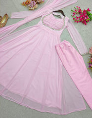 Exclusive Pink Georgette Sequence Work Gown