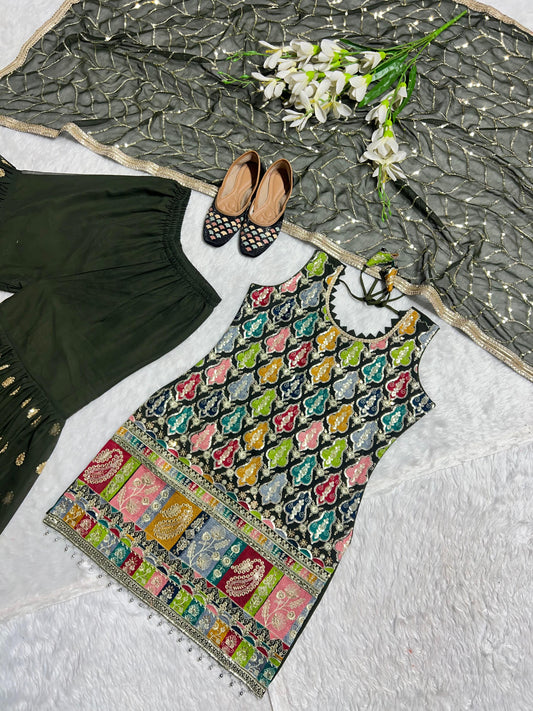 Marriage Special Sequence Work Green Color Sharara Suit