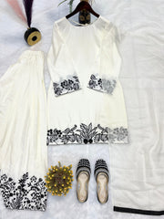 Classic White Color Embroidery Work Salwar Suit