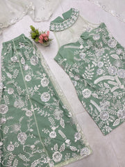 Shining Embroidery Work Rama Color Palazzo Suit